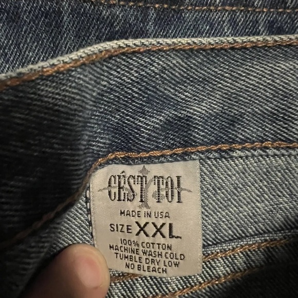 3/$30 NOS Cest Toi High Rise NWT boot cut acid washed flowered Blue Jeans - Picture 5 of 12